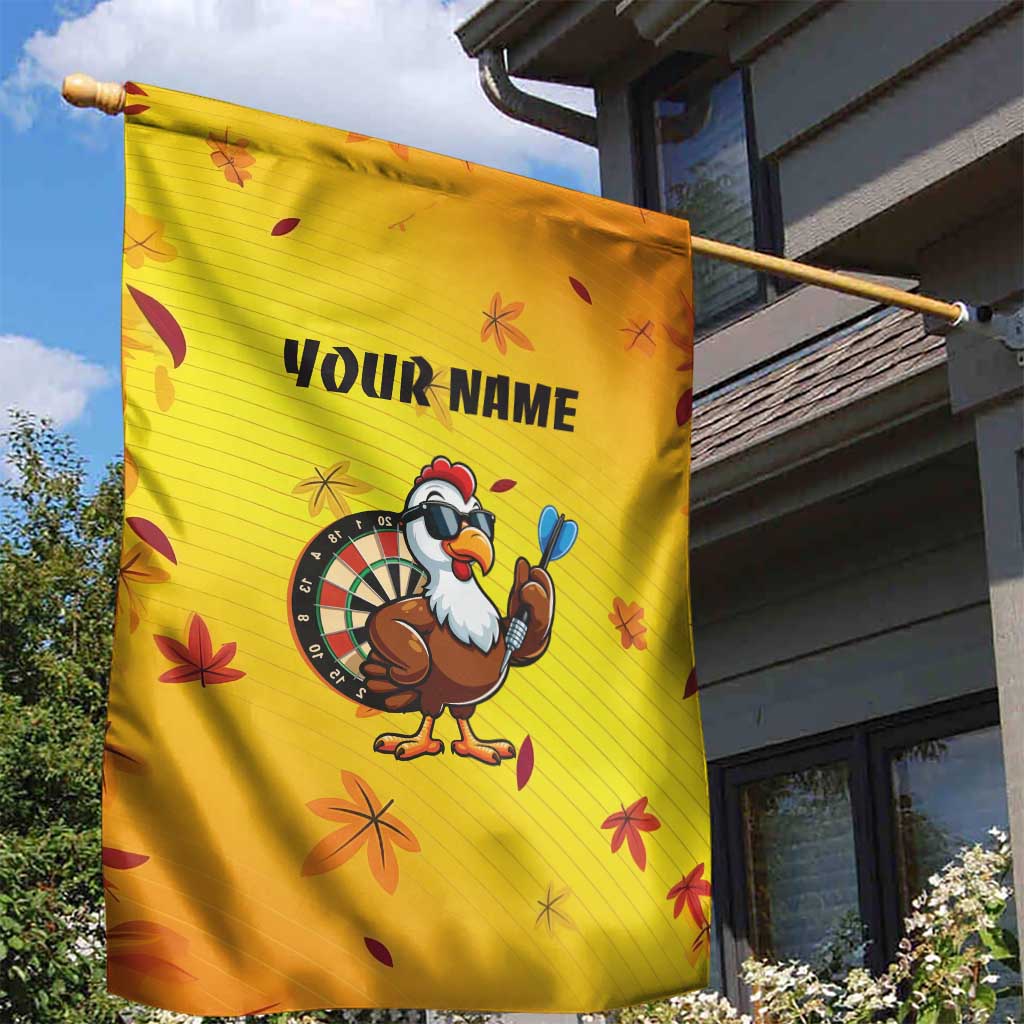 Personalized Funny Turkey Darts Garden Flag with Sunglasses Dartboard - Wonder Print Shop
