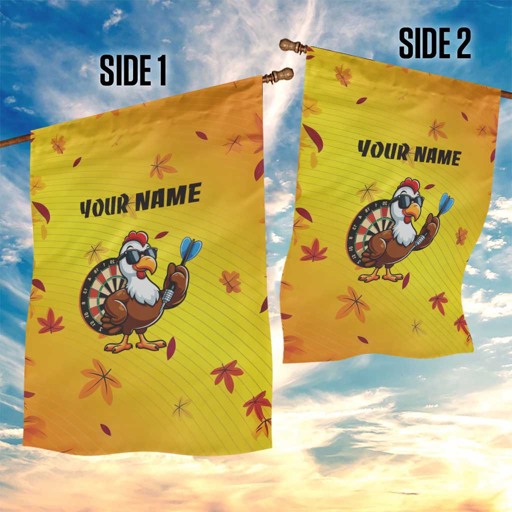 Personalized Funny Turkey Darts Garden Flag with Sunglasses Dartboard - Wonder Print Shop