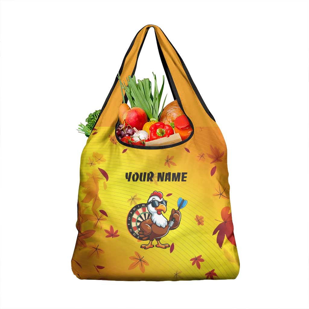 Personalized Funny Turkey Darts Grocery Bag with Sunglasses Dartboard - Wonder Print Shop