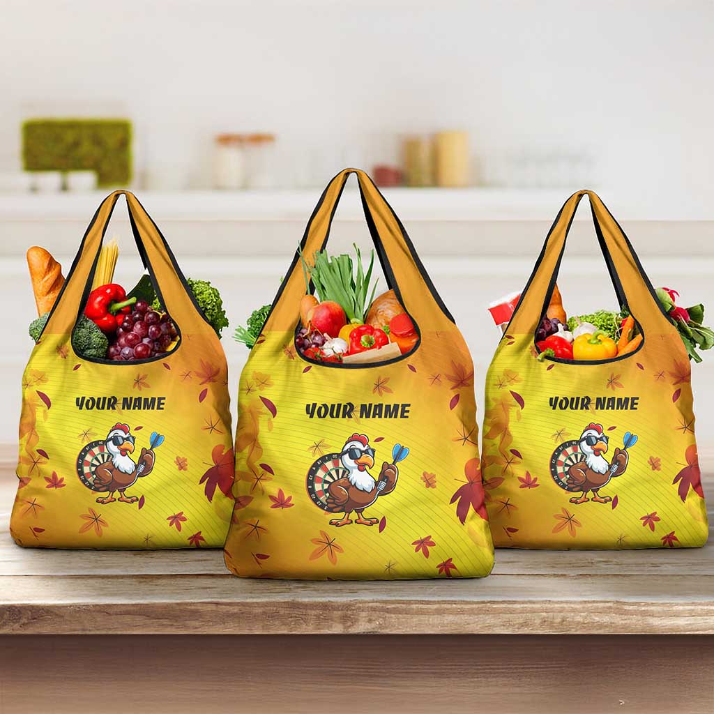 Personalized Funny Turkey Darts Grocery Bag with Sunglasses Dartboard - Wonder Print Shop