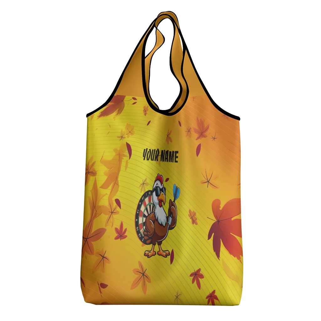 Personalized Funny Turkey Darts Grocery Bag with Sunglasses Dartboard - Wonder Print Shop