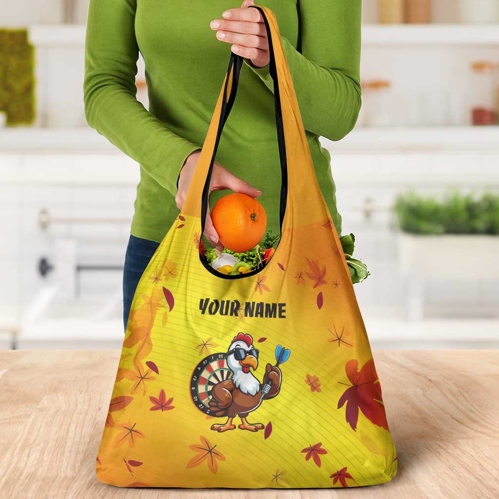 Personalized Funny Turkey Darts Grocery Bag with Sunglasses Dartboard - Wonder Print Shop
