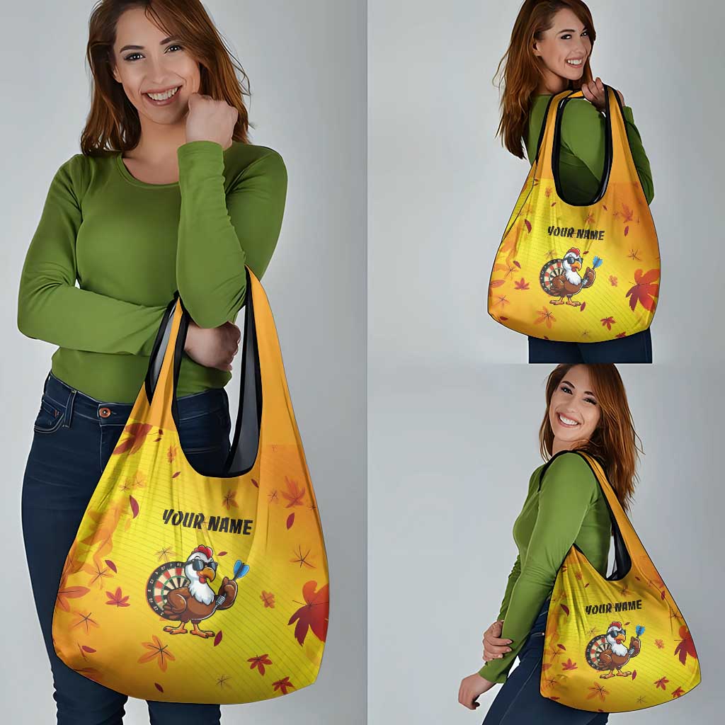 Personalized Funny Turkey Darts Grocery Bag with Sunglasses Dartboard - Wonder Print Shop