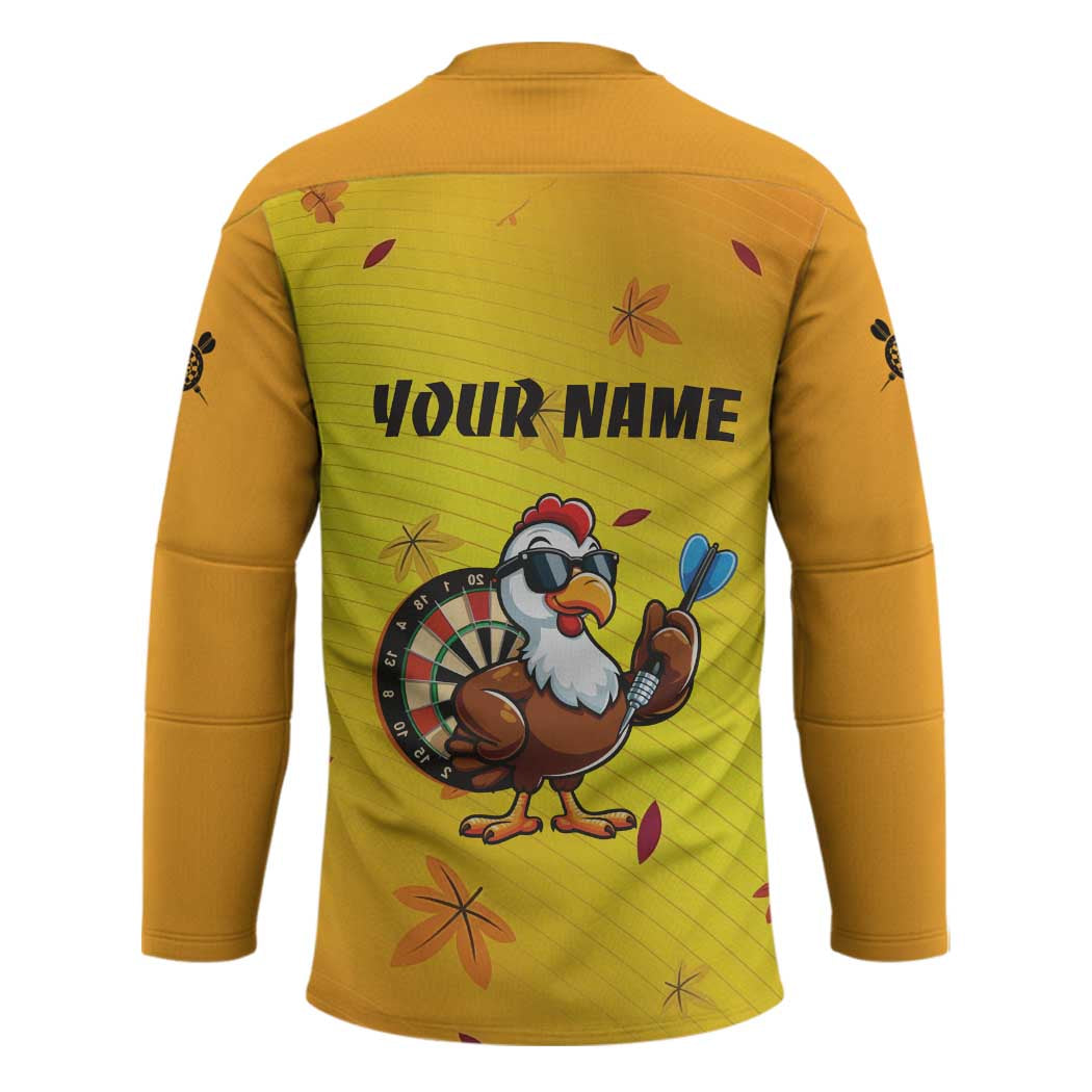 Personalized Funny Turkey Darts Hockey Jersey with Sunglasses Dartboard - Wonder Print Shop