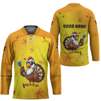Personalized Funny Turkey Darts Hockey Jersey with Sunglasses Dartboard - Wonder Print Shop