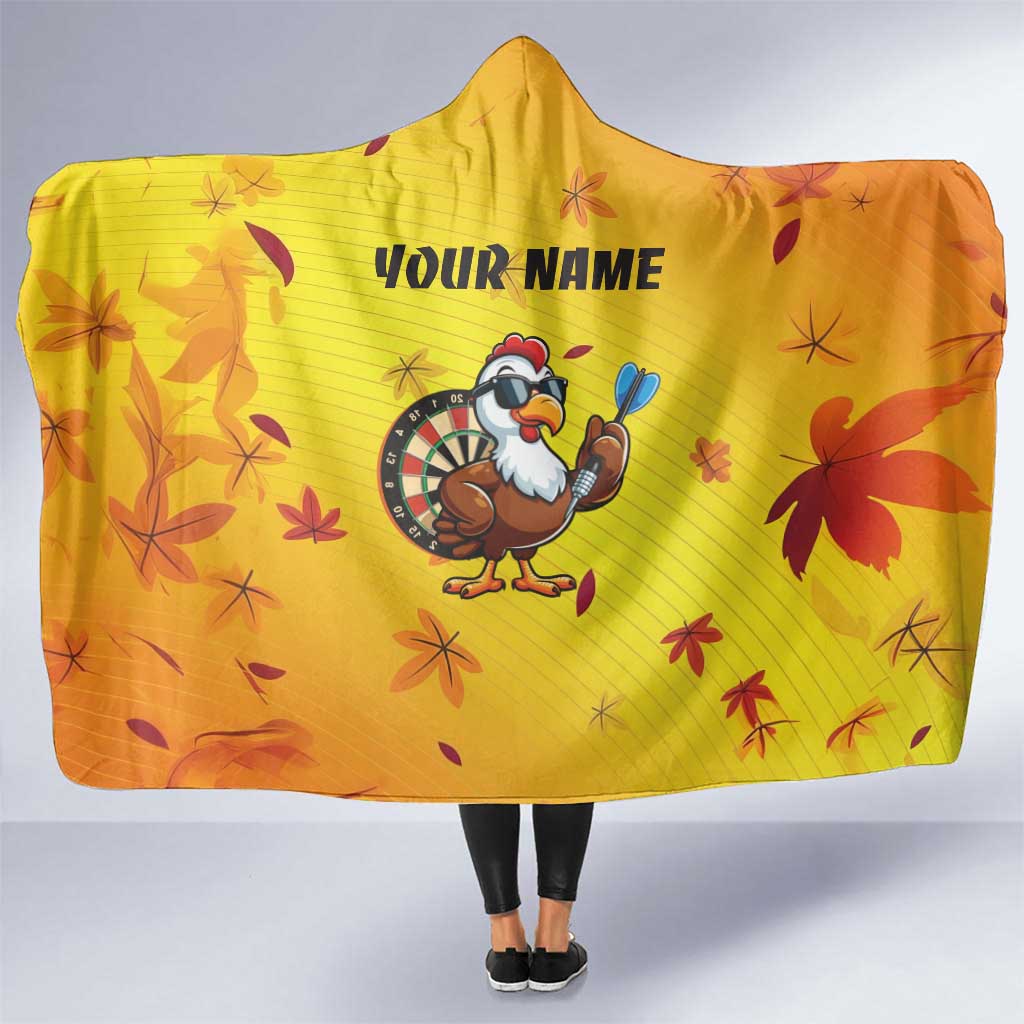 Personalized Funny Turkey Darts Hooded Blanket with Sunglasses Dartboard - Wonder Print Shop