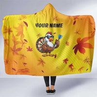 Personalized Funny Turkey Darts Hooded Blanket with Sunglasses Dartboard - Wonder Print Shop