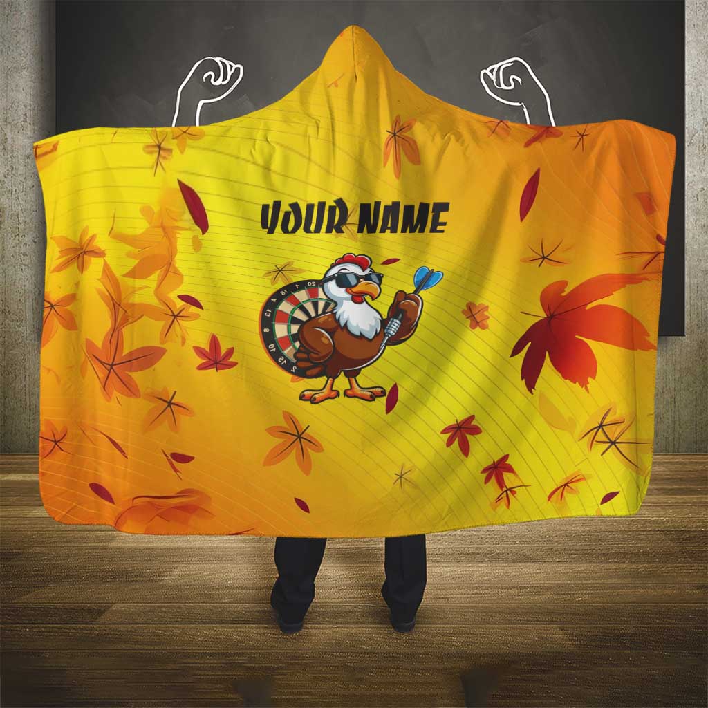 Personalized Funny Turkey Darts Hooded Blanket with Sunglasses Dartboard - Wonder Print Shop