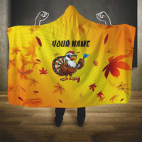 Personalized Funny Turkey Darts Hooded Blanket with Sunglasses Dartboard - Wonder Print Shop