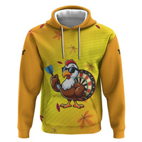 Personalized Funny Turkey Darts Hoodie with Sunglasses Dartboard - Wonder Print Shop