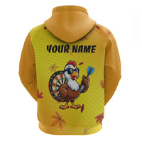 Personalized Funny Turkey Darts Hoodie with Sunglasses Dartboard - Wonder Print Shop
