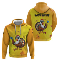 Personalized Funny Turkey Darts Hoodie with Sunglasses Dartboard - Wonder Print Shop