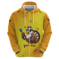 Personalized Funny Turkey Darts Hoodie with Sunglasses Dartboard - Wonder Print Shop