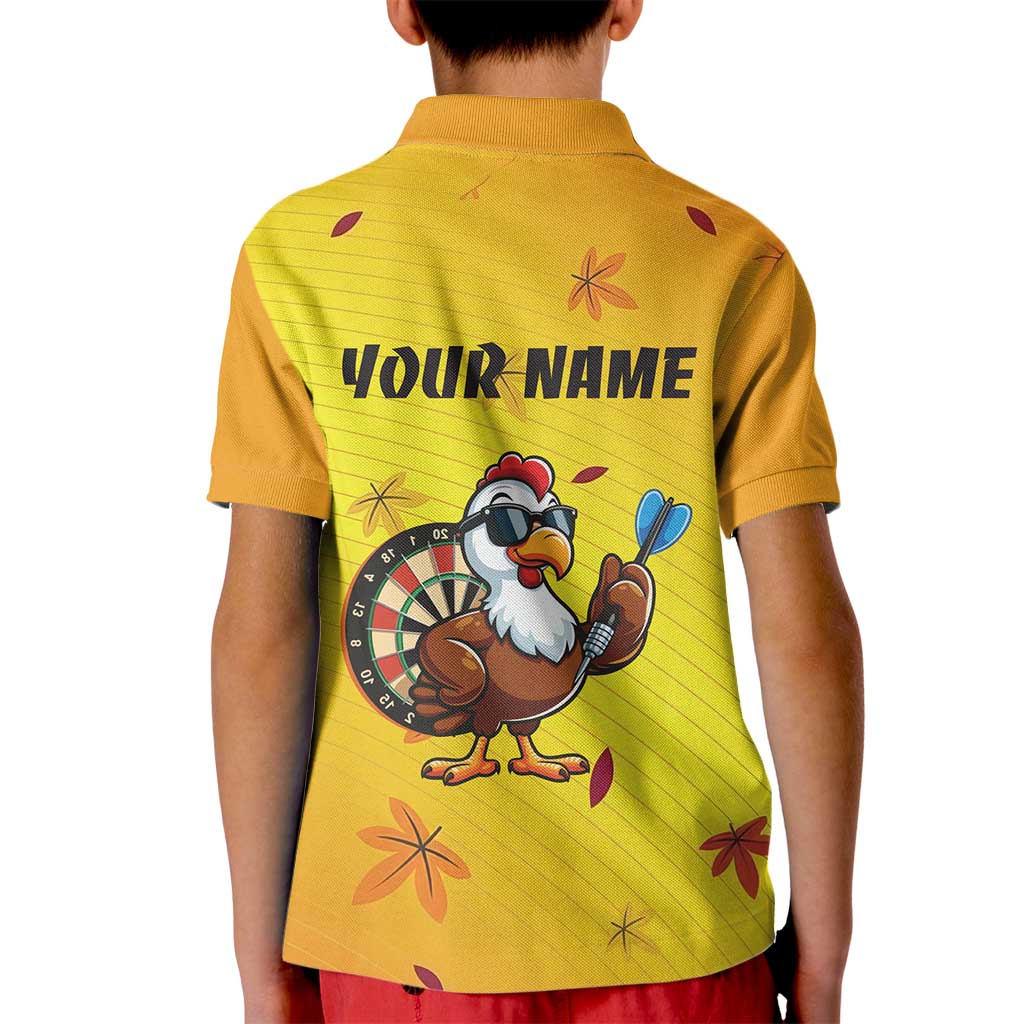 Personalized Funny Turkey Darts Kid Polo Shirt with Sunglasses Dartboard - Wonder Print Shop