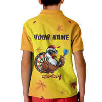 Personalized Funny Turkey Darts Kid Polo Shirt with Sunglasses Dartboard - Wonder Print Shop