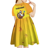 Personalized Funny Turkey Darts Kid Short Sleeve Dress with Sunglasses Dartboard - Wonder Print Shop