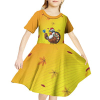 Personalized Funny Turkey Darts Kid Short Sleeve Dress with Sunglasses Dartboard - Wonder Print Shop