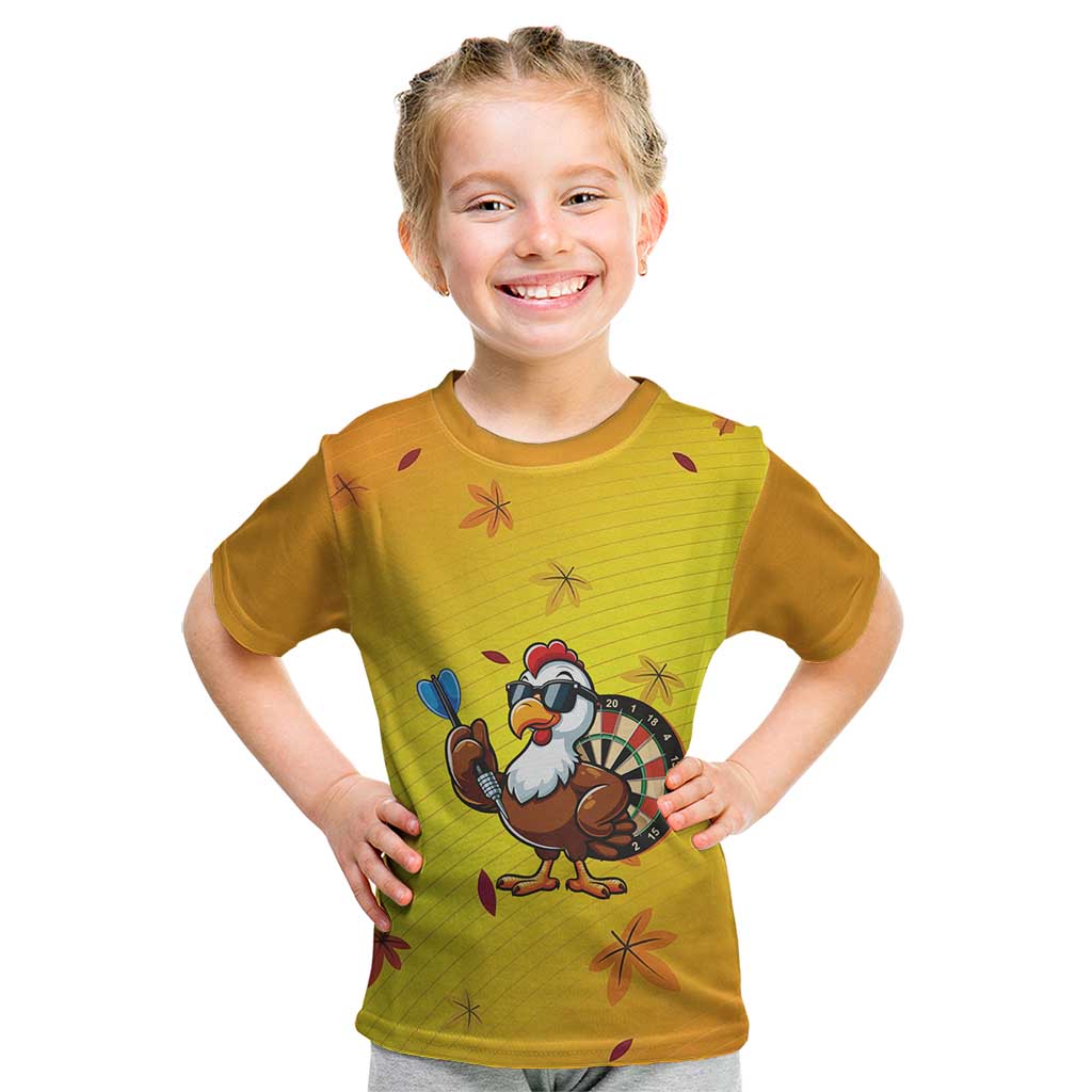 Personalized Funny Turkey Darts Kid T Shirt with Sunglasses Dartboard - Wonder Print Shop