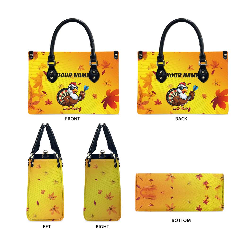 Personalized Funny Turkey Darts Leather Bag with Sunglasses Dartboard - Wonder Print Shop