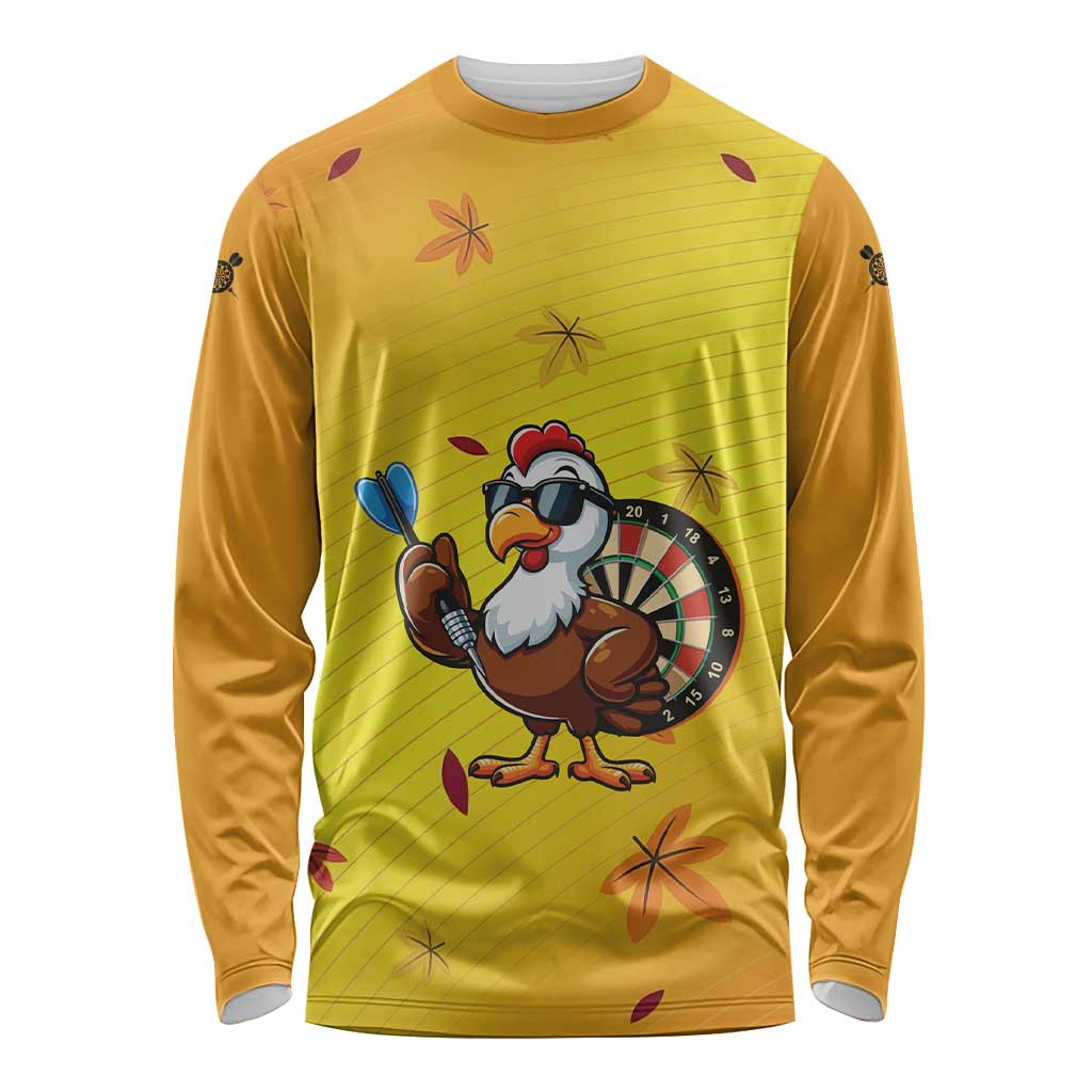 Personalized Funny Turkey Darts Long Sleeve Shirt with Sunglasses Dartboard - Wonder Print Shop