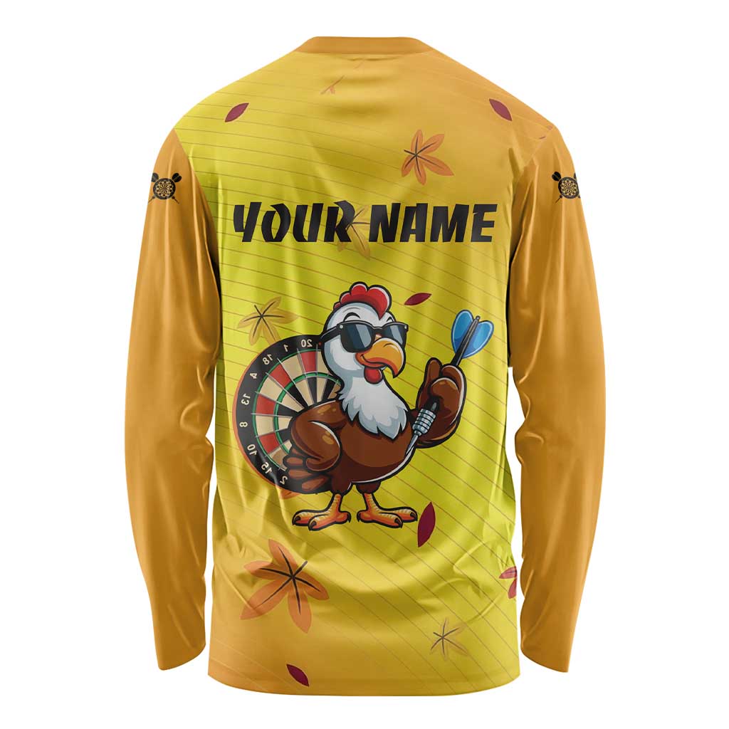 Personalized Funny Turkey Darts Long Sleeve Shirt with Sunglasses Dartboard - Wonder Print Shop