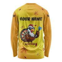 Personalized Funny Turkey Darts Long Sleeve Shirt with Sunglasses Dartboard - Wonder Print Shop