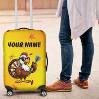 Personalized Funny Turkey Darts Luggage Cover with Sunglasses Dartboard - Wonder Print Shop