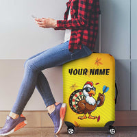 Personalized Funny Turkey Darts Luggage Cover with Sunglasses Dartboard - Wonder Print Shop