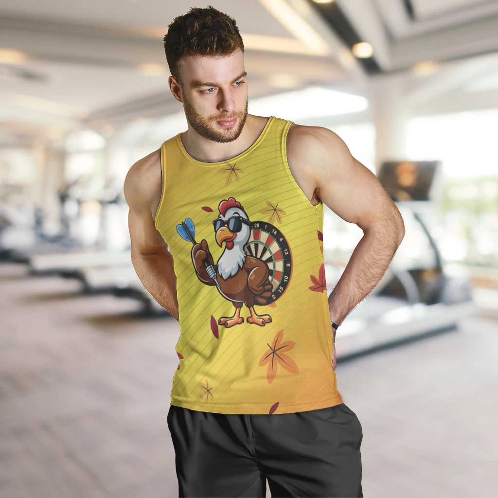 Personalized Funny Turkey Darts Men Tank Top with Sunglasses Dartboard - Wonder Print Shop