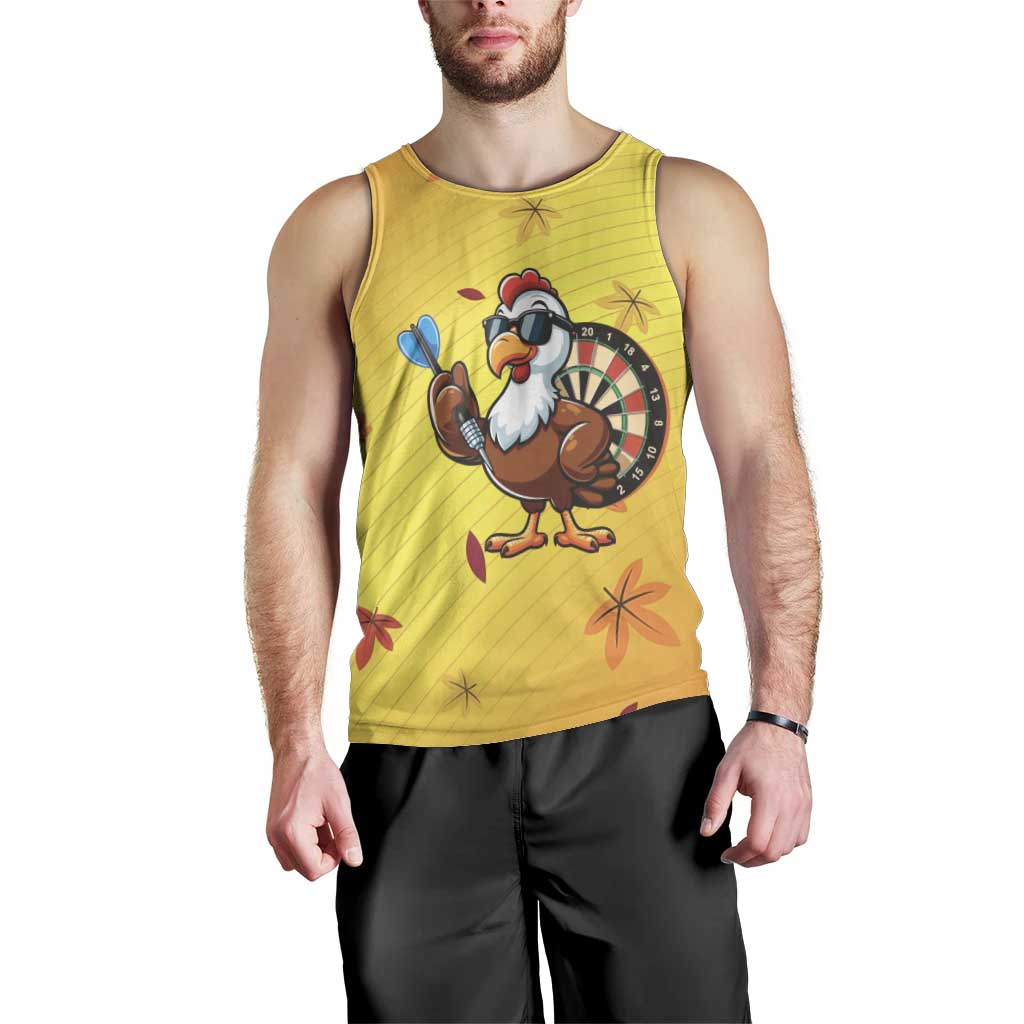 Personalized Funny Turkey Darts Men Tank Top with Sunglasses Dartboard - Wonder Print Shop