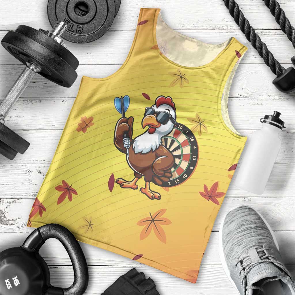 Personalized Funny Turkey Darts Men Tank Top with Sunglasses Dartboard - Wonder Print Shop