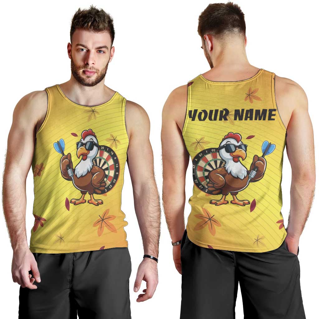 Personalized Funny Turkey Darts Men Tank Top with Sunglasses Dartboard - Wonder Print Shop