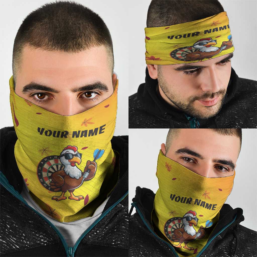 Personalized Funny Turkey Darts Neck Gaiter with Sunglasses Dartboard - Wonder Print Shop