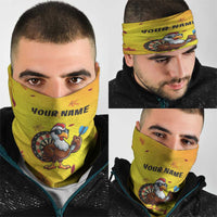 Personalized Funny Turkey Darts Neck Gaiter with Sunglasses Dartboard - Wonder Print Shop