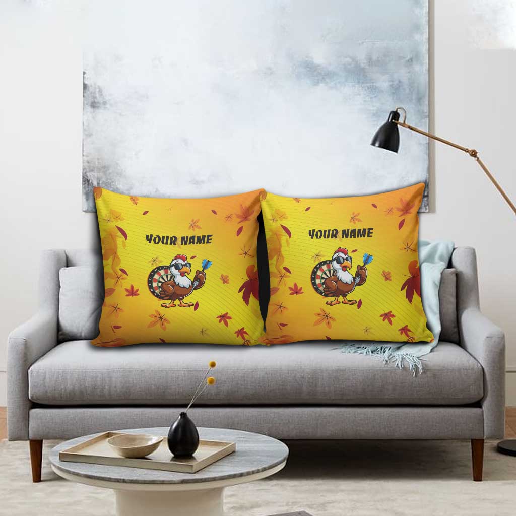Personalized Funny Turkey Darts Pillow Cover with Sunglasses Dartboard - Wonder Print Shop