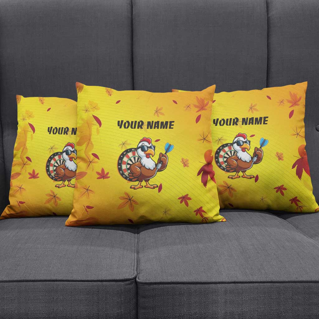Personalized Funny Turkey Darts Pillow Cover with Sunglasses Dartboard - Wonder Print Shop