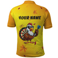 Personalized Funny Turkey Darts Polo Shirt with Sunglasses Dartboard - Wonder Print Shop