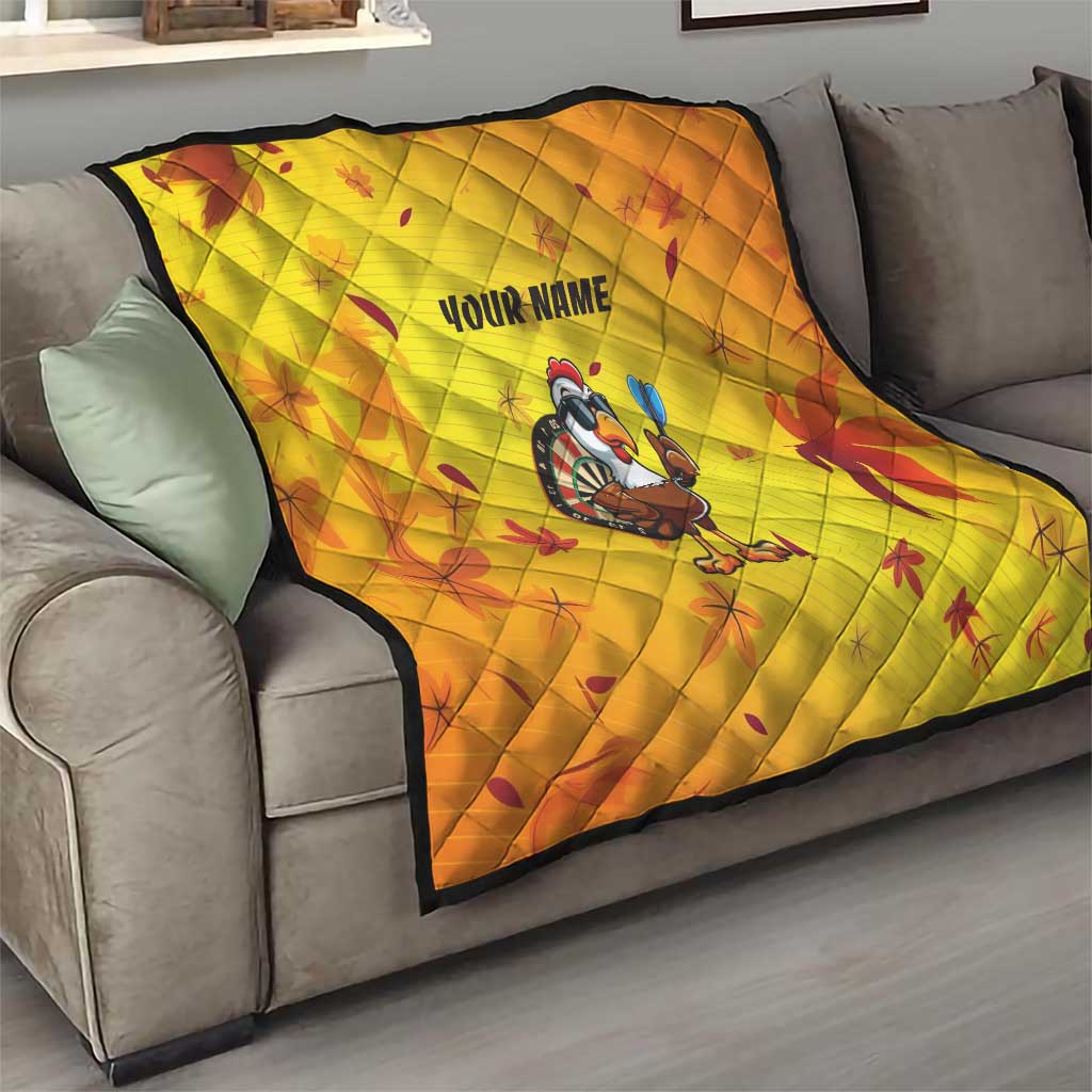 Personalized Funny Turkey Darts Quilt with Sunglasses Dartboard - Wonder Print Shop