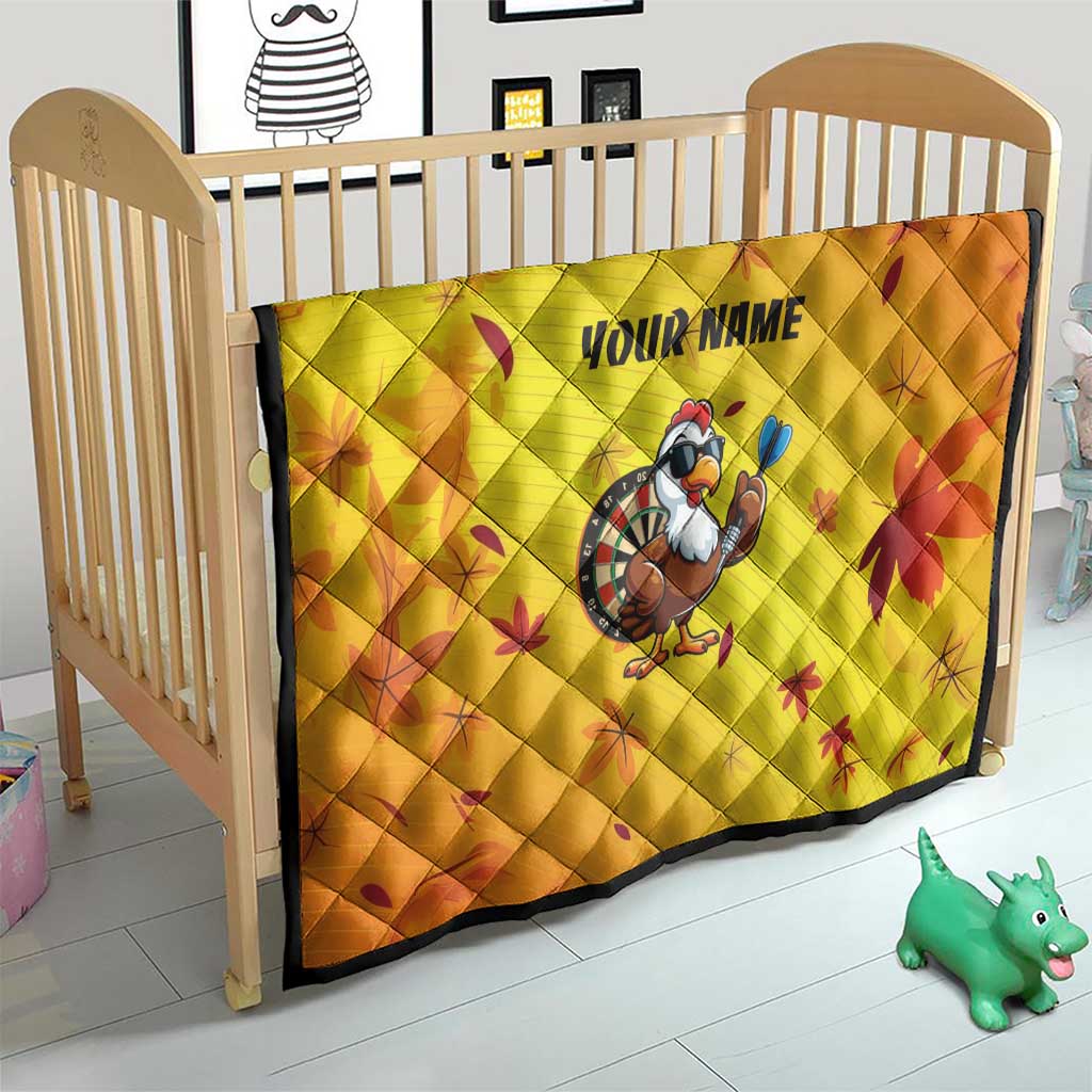 Personalized Funny Turkey Darts Quilt with Sunglasses Dartboard - Wonder Print Shop