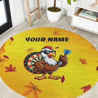 Personalized Funny Turkey Darts Round Carpet with Sunglasses Dartboard - Wonder Print Shop