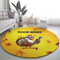 Personalized Funny Turkey Darts Round Carpet with Sunglasses Dartboard - Wonder Print Shop