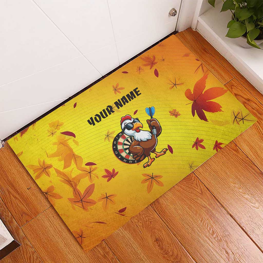 Personalized Funny Turkey Darts Rubber Doormat with Sunglasses Dartboard - Wonder Print Shop