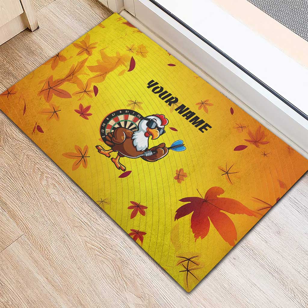 Personalized Funny Turkey Darts Rubber Doormat with Sunglasses Dartboard - Wonder Print Shop