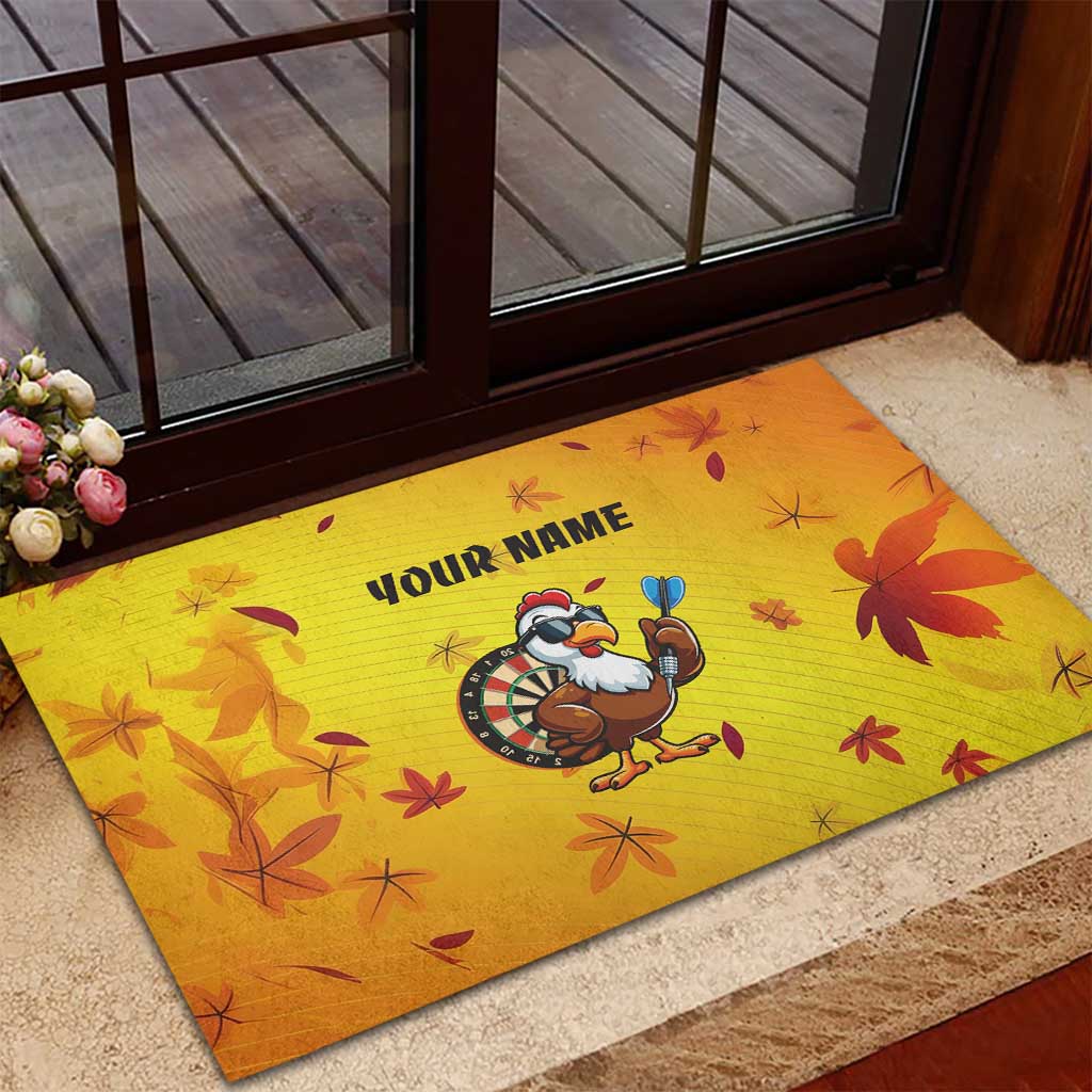 Personalized Funny Turkey Darts Rubber Doormat with Sunglasses Dartboard - Wonder Print Shop