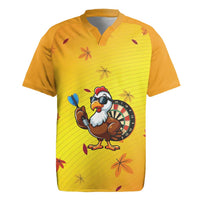 Personalized Funny Turkey Darts Rugby Jersey with Sunglasses Dartboard - Wonder Print Shop