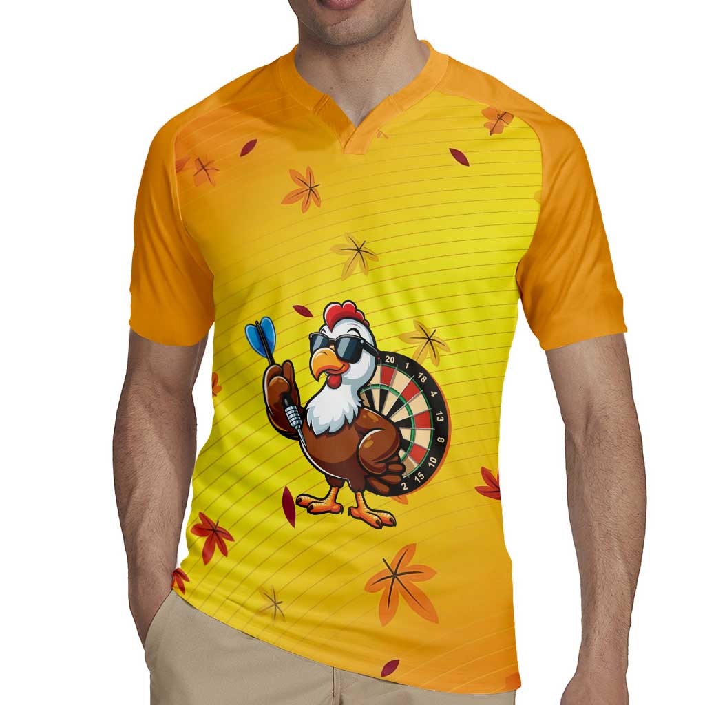Personalized Funny Turkey Darts Rugby Jersey with Sunglasses Dartboard - Wonder Print Shop
