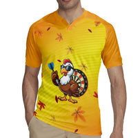 Personalized Funny Turkey Darts Rugby Jersey with Sunglasses Dartboard - Wonder Print Shop