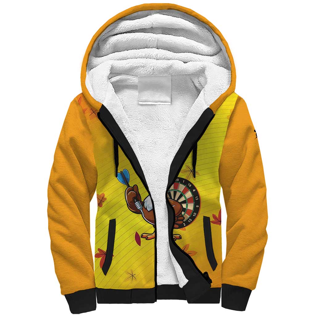 Personalized Funny Turkey Darts Sherpa Hoodie with Sunglasses Dartboard - Wonder Print Shop