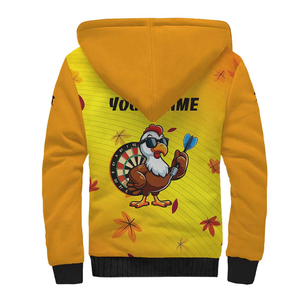 Personalized Funny Turkey Darts Sherpa Hoodie with Sunglasses Dartboard - Wonder Print Shop