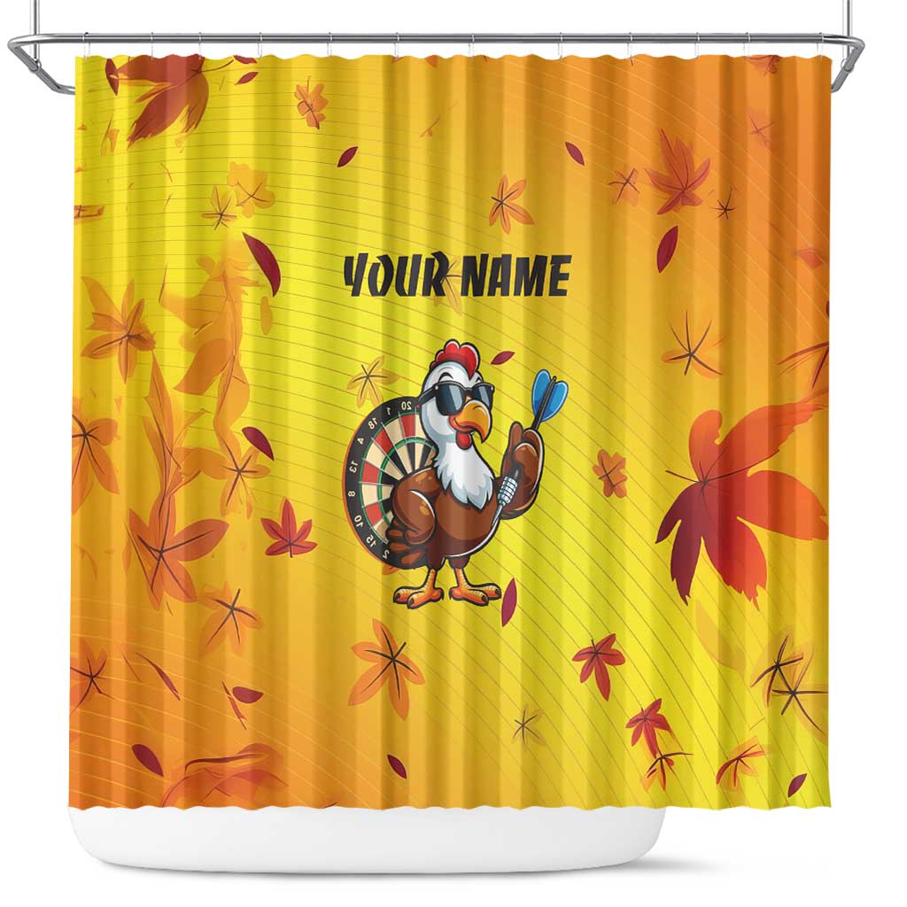Personalized Funny Turkey Darts Shower Curtain with Sunglasses Dartboard - Wonder Print Shop